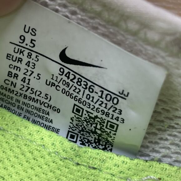 Mens Size 9.5 Nike Free RN 2018 942836-100 White Running Shoes Sneakers - Picture 10 of 10